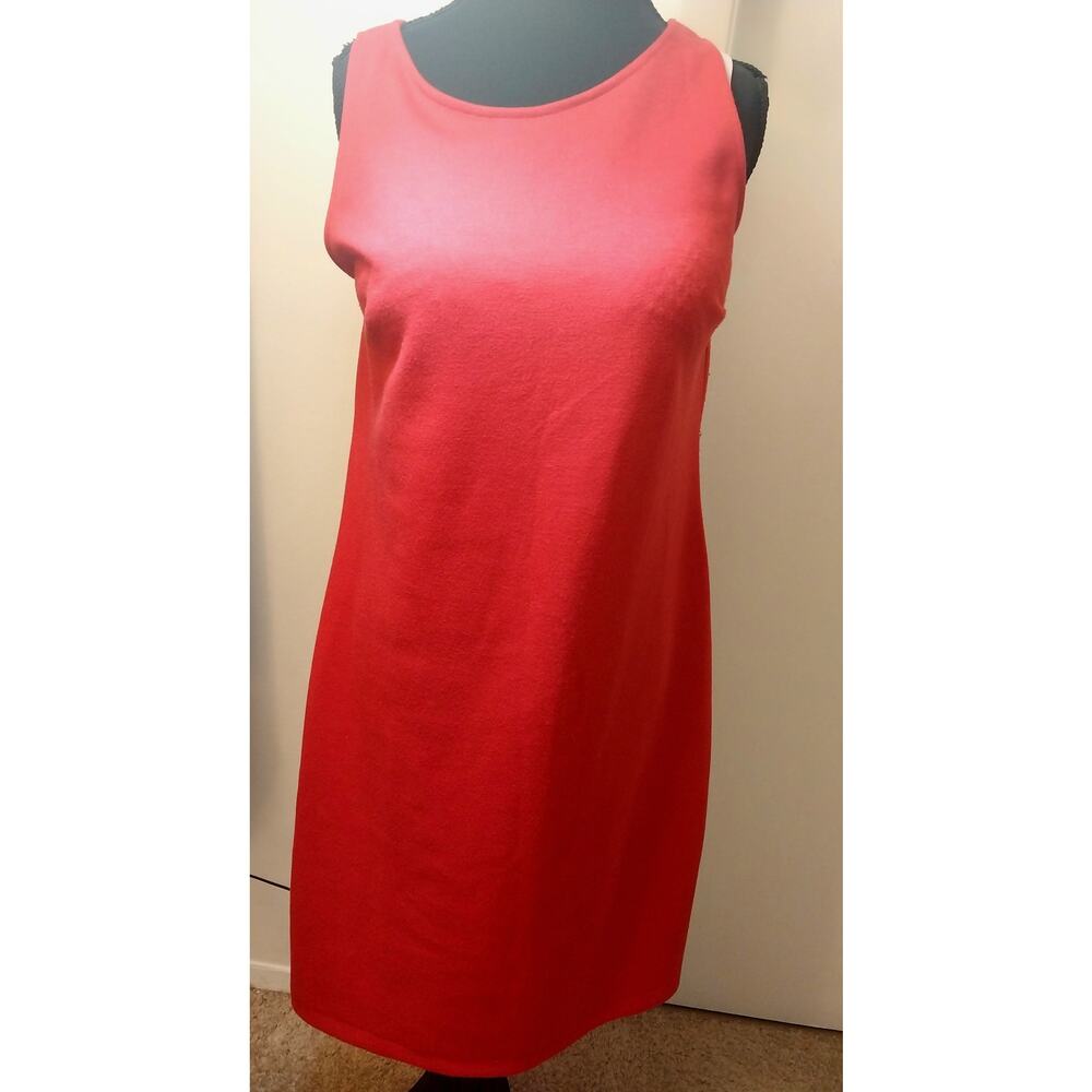Old Navy Large Red Midi Shift Sleeveless Dress with Back Button Closure And Slit